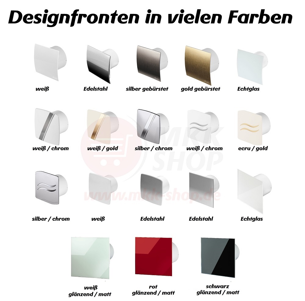 Design Wandlüfter Ø 100 125 150 mm Deckenventilator Badlüfter Bad Küche
